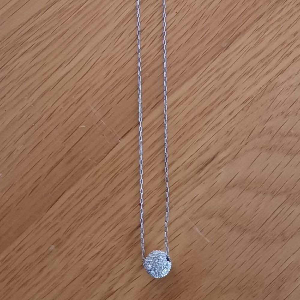 Silver necklace with crystal ball